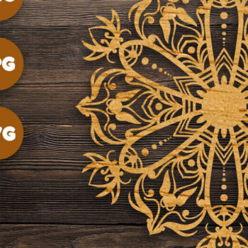 Intra απο ξύλο plywood 3mm-4mm πάχος - Floral Mandala  Αρχεία για Cricut Δίασταση 30x30 cm INTRAFABR-82626895 - Image 1