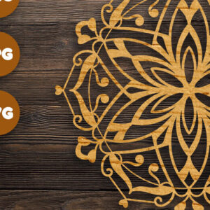 Intra απο ξύλο plywood 3mm-4mm πάχος - Floral Mandala  Αρχεία για Cricut Δίασταση 30x30 cm INTRAFABR-82626888