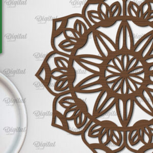 Intra απο ξύλο plywood 3mm-4mm πάχος - Floral σχέδιο τοίχου Mandala με  Δίασταση 30x30 cm INTRAFABR-103247321
