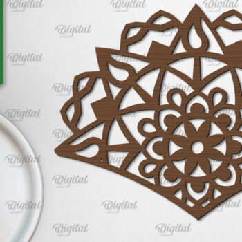 Intra απο ξύλο plywood 3mm-4mm πάχος - Floral σχέδιο τοίχου Mandala με  Δίασταση 30x30 cm INTRAFABR-103247361 - Image 1