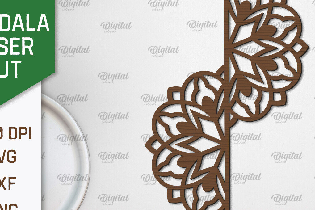 Intra απο ξύλο plywood 3mm-4mm πάχος - Floral σχέδιο τοίχου Mandala με  Δίασταση 30x30 cm INTRAFABR-103247437