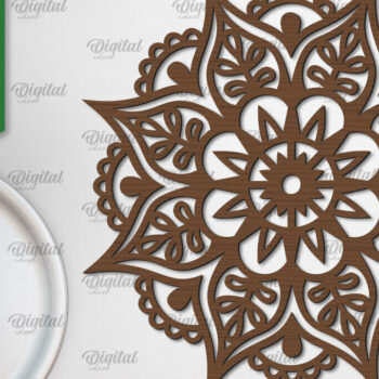 Intra απο ξύλο plywood 3mm-4mm πάχος - Floral σχέδιο τοίχου Mandala με  Δίασταση 30x30 cm INTRAFABR-103247184 - Image 1