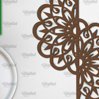 Intra απο ξύλο plywood 3mm-4mm πάχος - Floral σχέδιο τοίχου Mandala με  Δίασταση 30x30 cm INTRAFABR-103247208 - Image 1