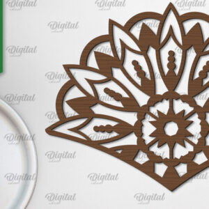 Intra απο ξύλο plywood 3mm-4mm πάχος - Floral σχέδιο τοίχου Mandala με  Δίασταση 30x30 cm INTRAFABR-103247233