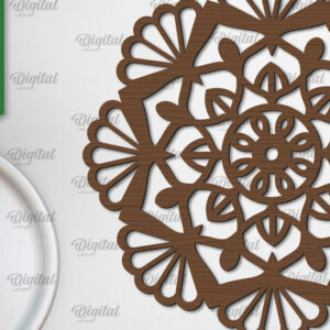 Intra απο ξύλο plywood 3mm-4mm πάχος - Floral σχέδιο τοίχου Mandala με  Δίασταση 30x30 cm INTRAFABR-103247288