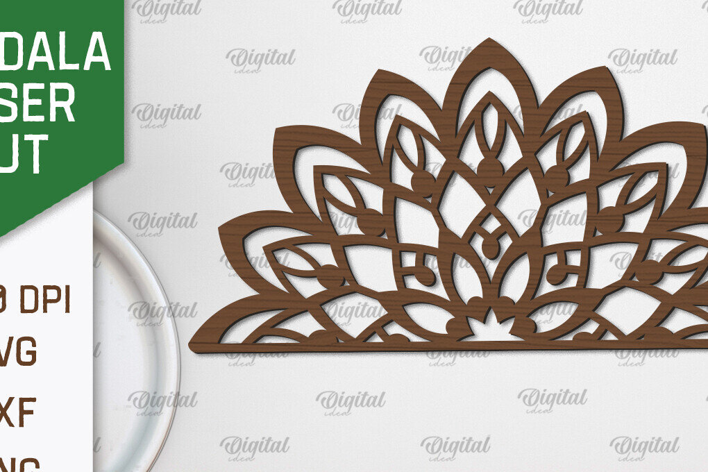 Intra απο ξύλο plywood 3mm-4mm πάχος - Floral σχέδιο τοίχου Mandala με  Δίασταση 30x30 cm INTRAFABR-103246988