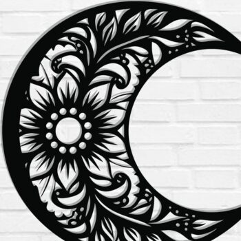 Intra απο ξύλο plywood 3mm-4mm πάχος -  με λέιζερ Floral Moon Δίασταση 40x50 cm INTRAFABR-118875242 - Image 1