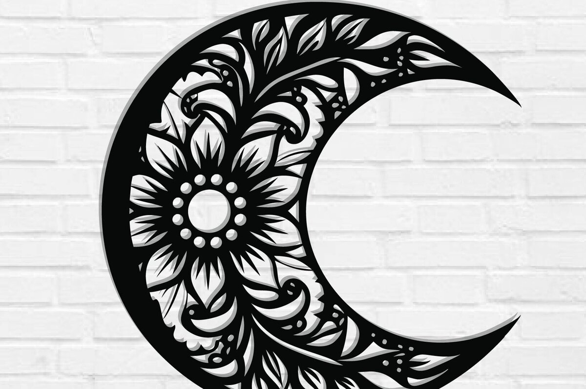 Intra απο ξύλο plywood 3mm-4mm πάχος -  με λέιζερ Floral Moon Δίασταση 40x50 cm INTRAFABR-118875242