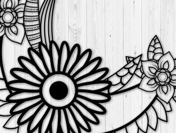 Intra απο ξύλο plywood 3mm-4mm πάχος - Floral Moon Laser Cut  Δίασταση 20x25 cm INTRAFABR-37306752 - Image 2