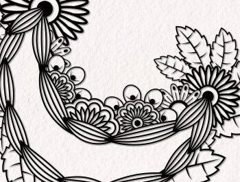 Intra απο ξύλο plywood 3mm-4mm πάχος - Floral Moon Laser Cut  Δίασταση 20x25 cm INTRAFABR-37306755 - Image 3