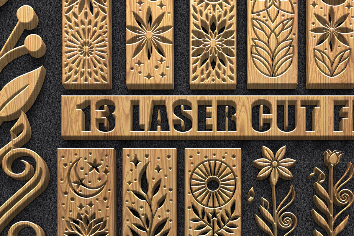 Intra απο ξύλο plywood 3mm-4mm πάχος - Πακέτο  Music Panel Floral Moon Δίασταση 3600x5400 cm INTRAFABR-122798704