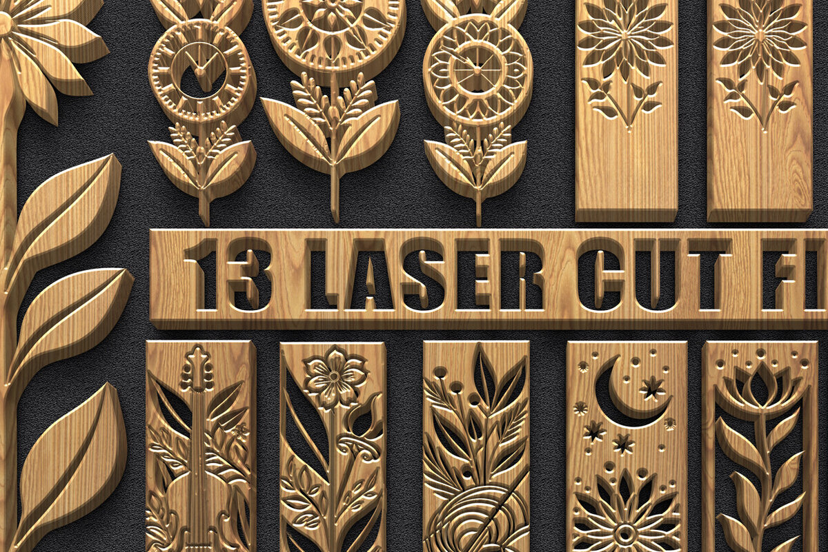 Intra απο ξύλο plywood 3mm-4mm πάχος - Πακέτο  Music Panel Floral Moon Δίασταση 3600x5400 cm INTRAFABR-122798400