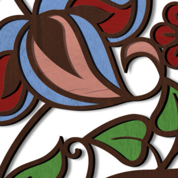 Intra απο ξύλο plywood 3mm-4mm πάχος - Floral Πολυστρωματική Διακόσμηση Δίασταση 15x15 cm INTRAFABR-74257163 - Image 2