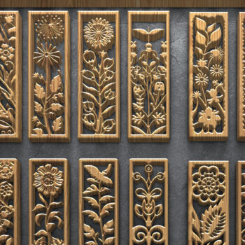 Intra απο ξύλο plywood 3mm-4mm πάχος - Πάνελ κοπής με λέιζερ Floral Nature Δίασταση 3200x7200 cm INTRAFABR-124639929 - Image 1