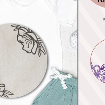 Intra απο ξύλο plywood 3mm-4mm πάχος - Ανακοίνωση Floral Newborn Δίασταση 4x4 cm INTRAFABR-75316851 - Image 1