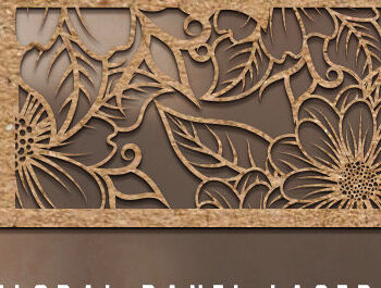 Intra απο ξύλο plywood 3mm-4mm πάχος - Floral Panel Laser Cut  Δίασταση 30x20 cm INTRAFABR-99399216 - Image 1
