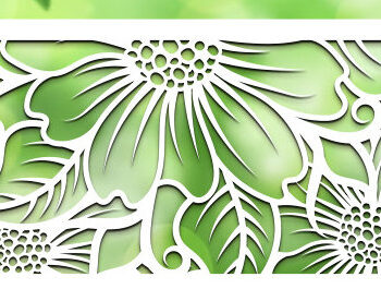 Intra απο ξύλο plywood 3mm-4mm πάχος - Floral Panel Laser Cut Δίασταση 30x20 cm INTRAFABR-99273009 - Image 1