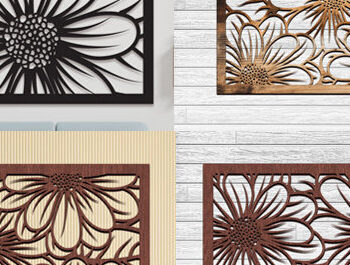 Intra απο ξύλο plywood 3mm-4mm πάχος - Πακέτο λουλουδιών Laser Cut  Δίασταση 30x20 cm INTRAFABR-99633532 - Image 2