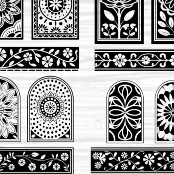 Intra απο ξύλο plywood 3mm-4mm πάχος - Στένσιλ νυχιών με λουλουδάτο σχέδιο με λέιζερ Δίασταση 4x4 cm INTRAFABR-125160090 - Image 1