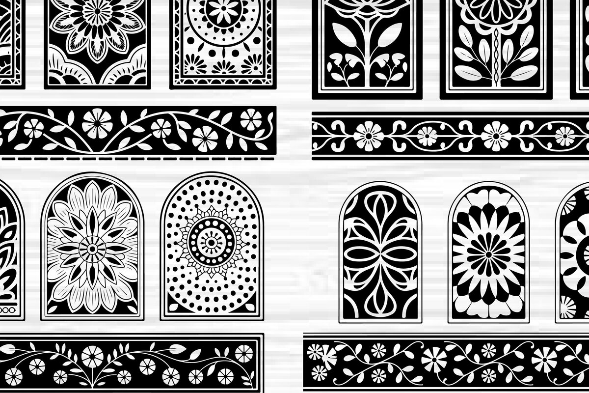 Intra απο ξύλο plywood 3mm-4mm πάχος - Στένσιλ νυχιών με λουλουδάτο σχέδιο με λέιζερ Δίασταση 4x4 cm INTRAFABR-125160090