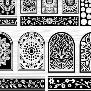 Intra απο ξύλο plywood 3mm-4mm πάχος - Στένσιλ νυχιών με λουλουδάτο σχέδιο με λέιζερ Δίασταση 4x4 cm INTRAFABR-125160242 - Image 1