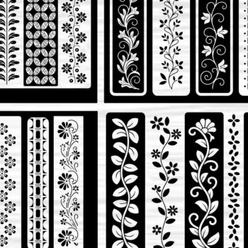 Intra απο ξύλο plywood 3mm-4mm πάχος - Στένσιλ νυχιών με λουλουδάτο σχέδιο με λέιζερ Δίασταση 4x4 cm INTRAFABR-125153559 - Image 1