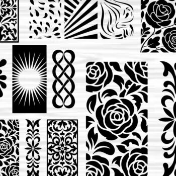 Intra απο ξύλο plywood 3mm-4mm πάχος - Στένσιλ νυχιών με λουλουδάτο σχέδιο με λέιζερ Δίασταση 4x4 cm INTRAFABR-125162645 - Image 1