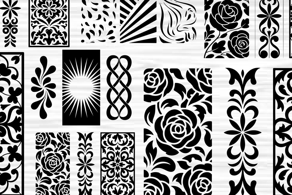 Intra απο ξύλο plywood 3mm-4mm πάχος - Στένσιλ νυχιών με λουλουδάτο σχέδιο με λέιζερ Δίασταση 4x4 cm INTRAFABR-125162645