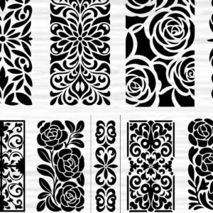 Intra απο ξύλο plywood 3mm-4mm πάχος - Στένσιλ νυχιών με λουλουδάτο σχέδιο με λέιζερ Δίασταση 4x4 cm INTRAFABR-125162852