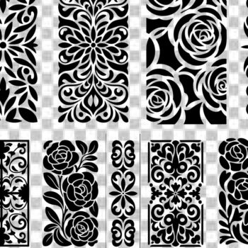 Intra απο ξύλο plywood 3mm-4mm πάχος - Στένσιλ νυχιών με λουλουδάτο σχέδιο με λέιζερ Δίασταση 4x4 cm INTRAFABR-125162852 - Image 5