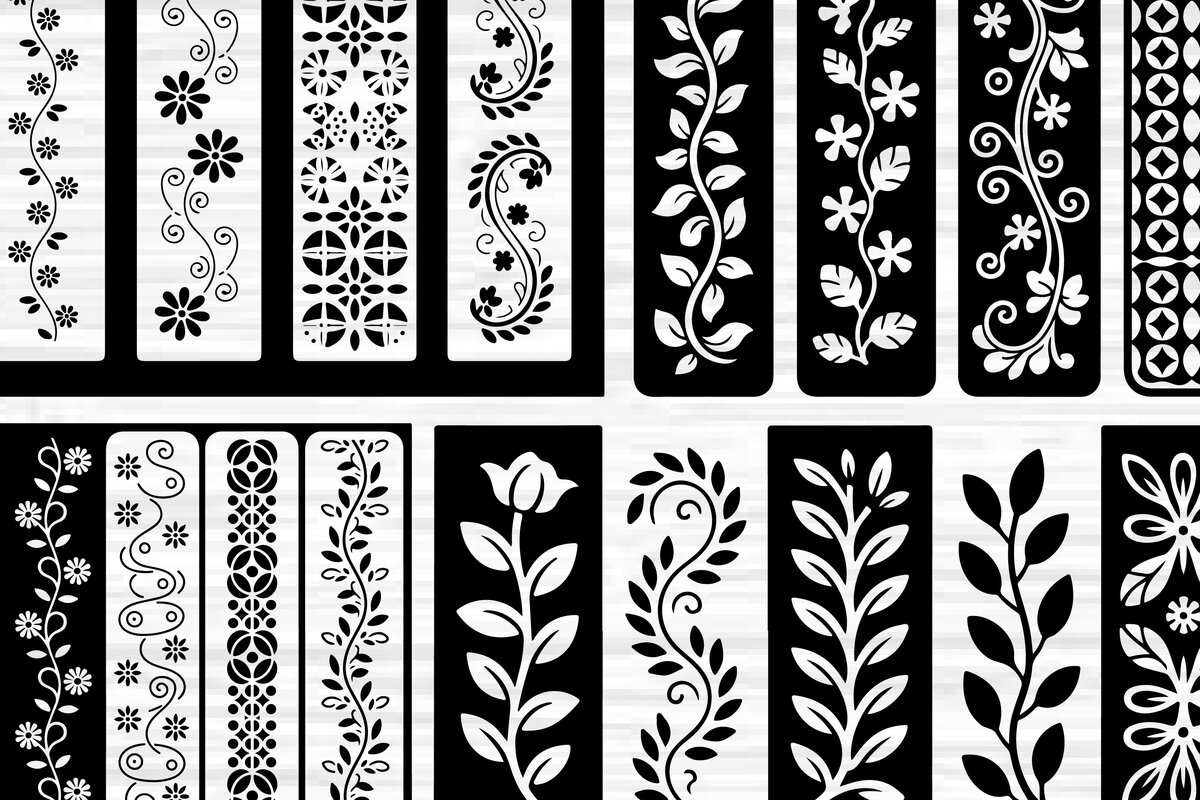 Intra απο ξύλο plywood 3mm-4mm πάχος - Στένσιλ νυχιών με λουλουδάτο σχέδιο με λέιζερ Δίασταση 4x4 cm INTRAFABR-125153651