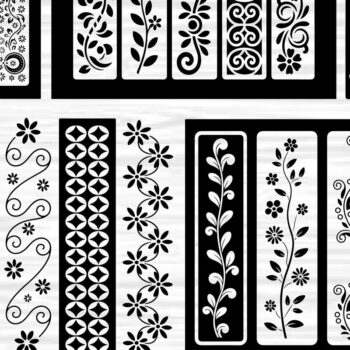 Intra απο ξύλο plywood 3mm-4mm πάχος - Στένσιλ νυχιών με λουλουδάτο σχέδιο με λέιζερ Δίασταση 4x4 cm INTRAFABR-125153733 - Image 3