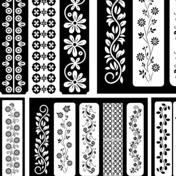 Intra απο ξύλο plywood 3mm-4mm πάχος - Στένσιλ νυχιών με λουλουδάτο σχέδιο με λέιζερ Δίασταση 4x4 cm INTRAFABR-125154361 - Image 5