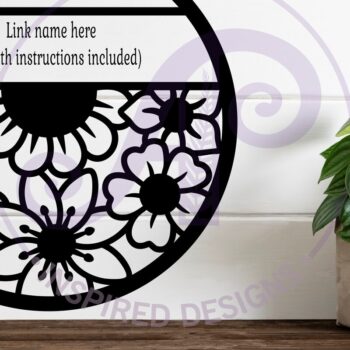 Intra απο ξύλο plywood 3mm-4mm πάχος - Floral μοτίβο με όνομα τοίχου σημάδι ή κάρτα Δίασταση 30x20 cm INTRAFABR-119989711 - Image 3