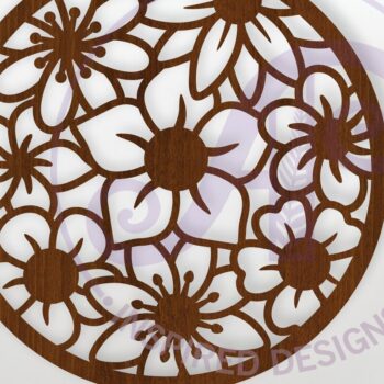 Intra απο ξύλο plywood 3mm-4mm πάχος - Floral μοτίβο τοίχο τέχνης σημάδι Δίασταση 40x50 cm INTRAFABR-118853643 - Image 1