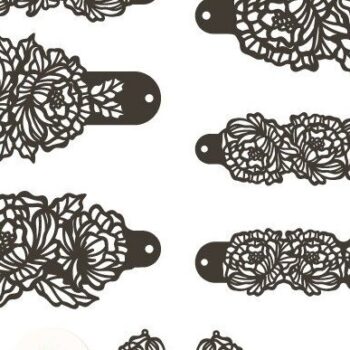 Intra απο ξύλο plywood 3mm-4mm πάχος - Δερμάτινο βραχιόλι με φλοράλ παιώνιες Cut Δίασταση 3x3 cm INTRAFABR-36900521 - Image 4