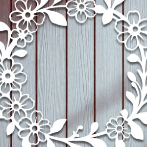 Intra απο ξύλο plywood 3mm-4mm πάχος - Floral Κορνίζα Paper-Cut  Δίασταση 20x25 cm INTRAFABR-117161391