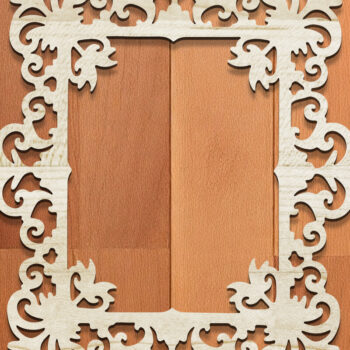 Intra απο ξύλο plywood 3mm-4mm πάχος - Floral Κορνίζα Paper-Cut Δίασταση 20x25 cm INTRAFABR-118207948 - Image 1