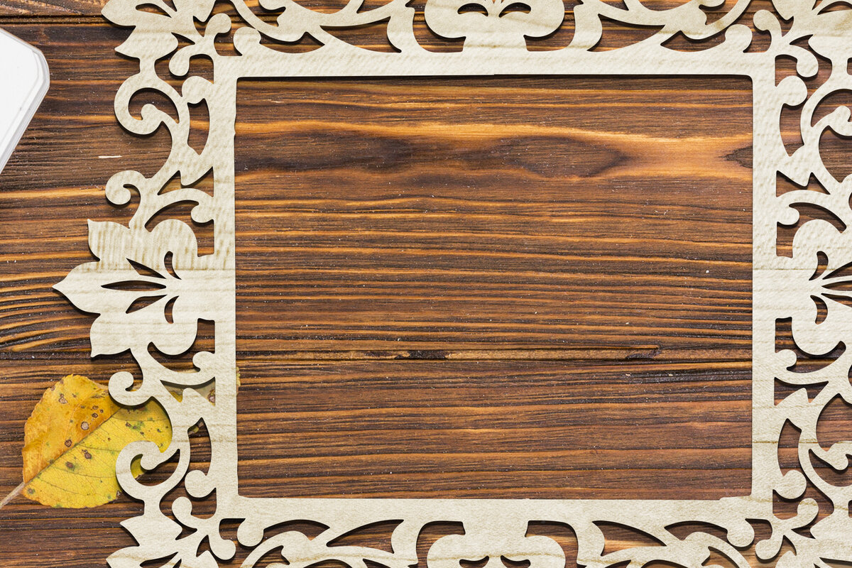 Intra απο ξύλο plywood 3mm-4mm πάχος - Floral Κορνίζα Paper-Cut  Δίασταση 20x25 cm INTRAFABR-118208005