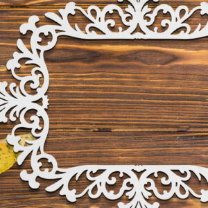 Intra απο ξύλο plywood 3mm-4mm πάχος - Floral Κορνίζα Paper-Cut  Δίασταση 20x25 cm INTRAFABR-118208088