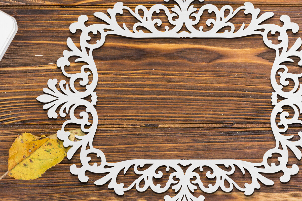 Intra απο ξύλο plywood 3mm-4mm πάχος - Floral Κορνίζα Paper-Cut  Δίασταση 20x25 cm INTRAFABR-118208088