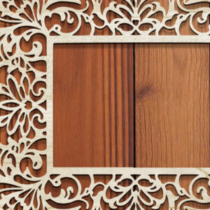 Intra απο ξύλο plywood 3mm-4mm πάχος - Floral Κορνίζα Paper-Cut  Δίασταση 20x25 cm INTRAFABR-118208350