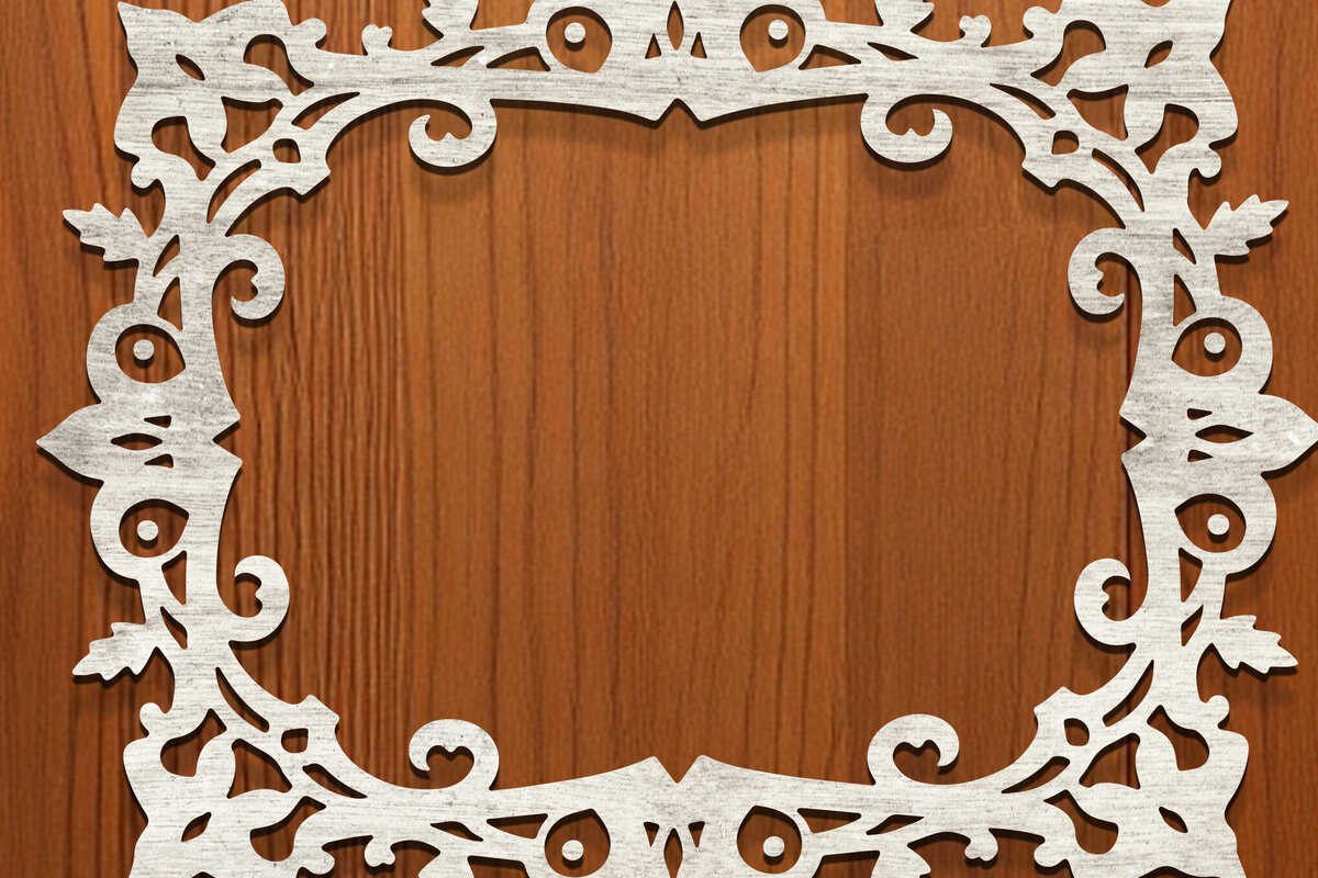 Intra απο ξύλο plywood 3mm-4mm πάχος - Floral Κορνίζα Paper-Cut  Δίασταση 20x25 cm INTRAFABR-118329145