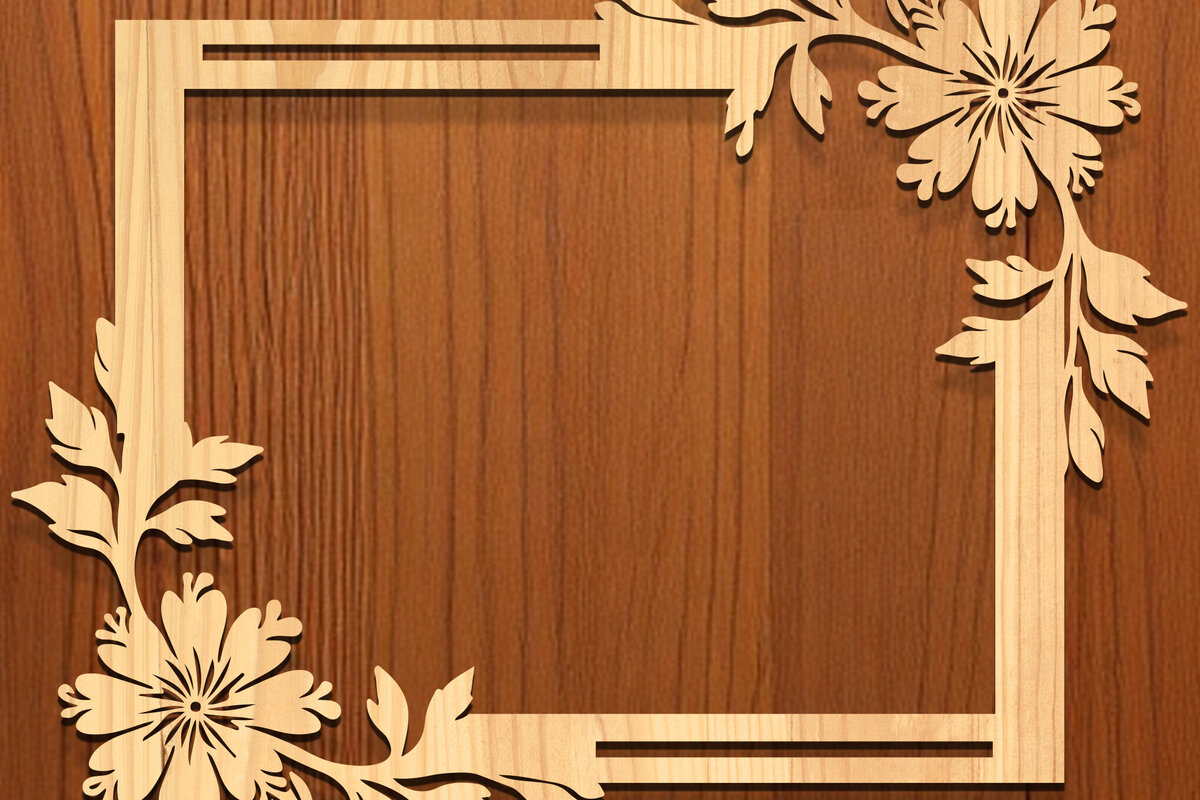 Intra απο ξύλο plywood 3mm-4mm πάχος - Floral Κορνίζα Paper-Cut  Δίασταση 20x25 cm INTRAFABR-118329161