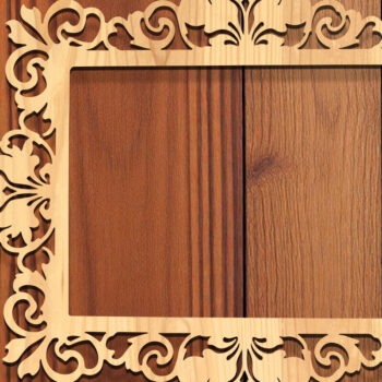 Intra απο ξύλο plywood 3mm-4mm πάχος - Floral Κορνίζα Paper-Cut Δίασταση 20x25 cm INTRAFABR-118329172 - Image 1