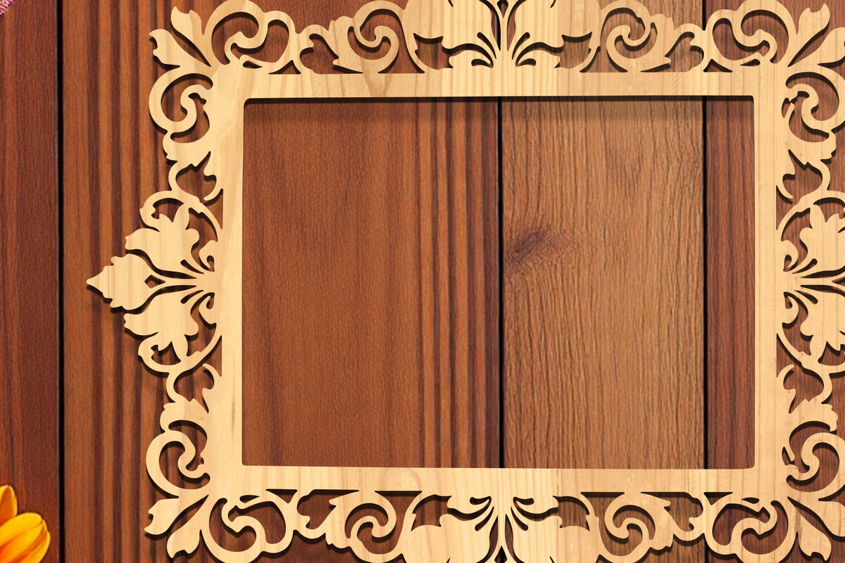 Intra απο ξύλο plywood 3mm-4mm πάχος - Floral Κορνίζα Paper-Cut  Δίασταση 20x25 cm INTRAFABR-118329172