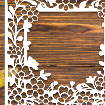 Intra απο ξύλο plywood 3mm-4mm πάχος - Floral Κορνίζα Paper-Cut Δίασταση 20x25 cm INTRAFABR-117079914 - Image 1