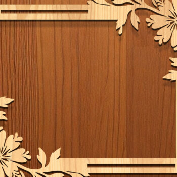 Intra απο ξύλο plywood 3mm-4mm πάχος - Πακέτο με φλοράλ κορνίζα Δίασταση 20x25 cm INTRAFABR-118398055 - Image 3