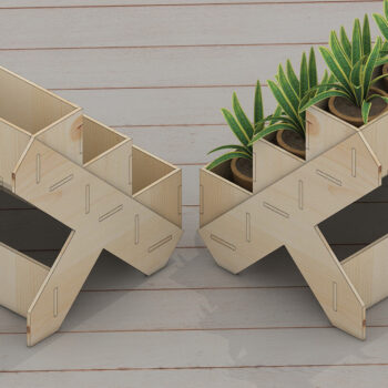 Intra απο ξύλο plywood 3mm-4mm πάχος - Floral Planter Box Laser Files 255 Δίασταση 30x20 cm INTRAFABR-53994079 - Image 2