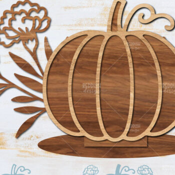 Intra απο ξύλο plywood 3mm-4mm πάχος - Floral Pumpkin Laser Cut Δίασταση 15x15 cm INTRAFABR-104672535 - Image 1
